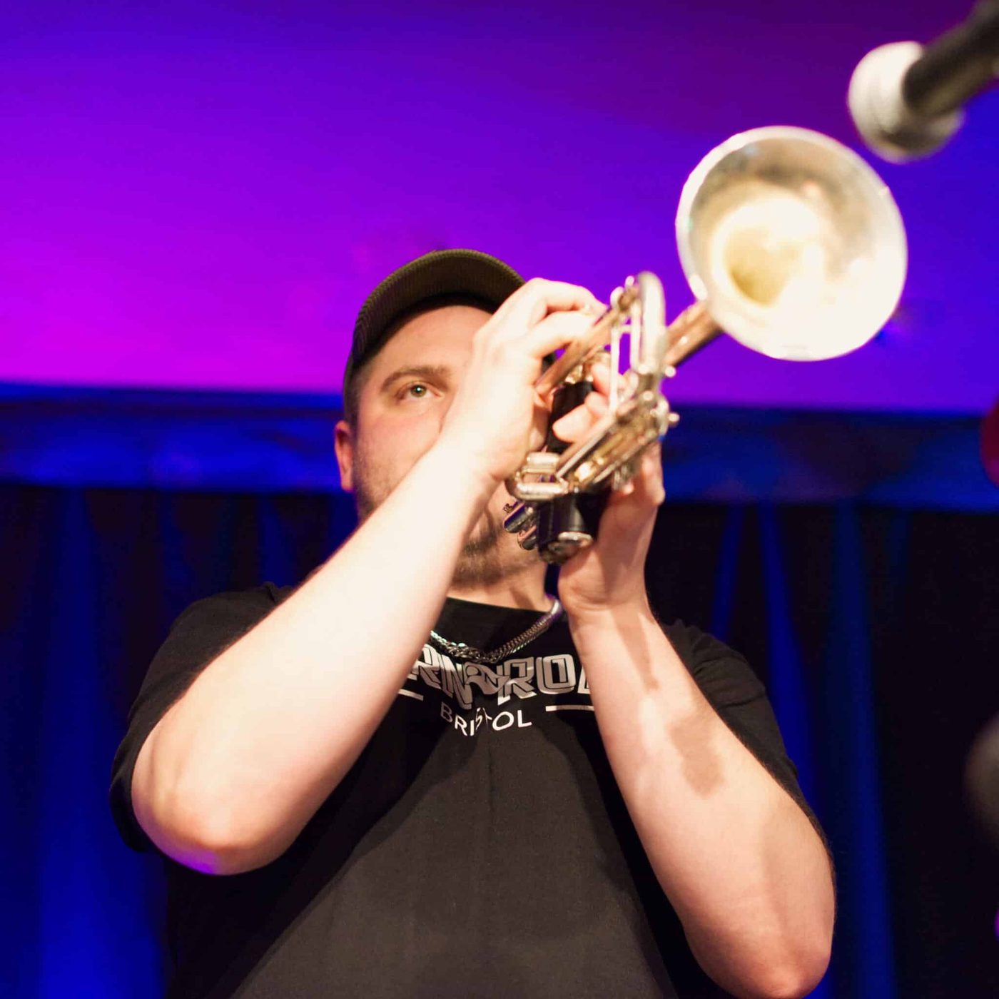 Jackson Mathod playing trumpet live